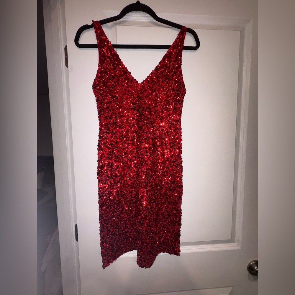 Red party dress